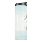 Seepferd Aquamarin & Gold Küstenstrand Thermosbecher (Nach links gedreht)