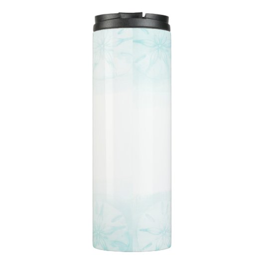 Seepferd Aquamarin & Gold Küstenstrand Thermosbecher (Rückseite)