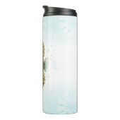 Seepferd Aquamarin & Gold Küstenstrand Thermosbecher (Nach rechts gedreht)