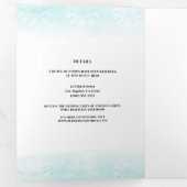 Seepferd Aquamarin & Gold Wasserfarbenhochzeit Dreifach Gefaltete Einladung (Innen Erste Seite)