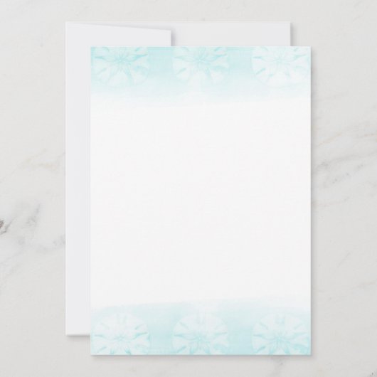 Seepferd Aquamarin & Gold Watercolor Brautparty Einladung (Rückseite)