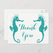 Seepferd Aquamarin Grün Türkis Danke Beach Postkarte (Vorne/Hinten)
