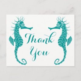 Seepferd Aquamarin Grün Türkis Danke Beach Postkarte