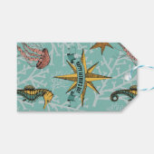 Seepferd Aquamarin Ocean Animal Nautical Star Geschenkanhänger (Vorderseite (Horizontal))