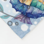 Seepferd Aquarell Blue Print Fleecedecke (Ecke)