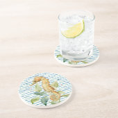 Seepferd Aquarell - Küste, Strand Wassersportaktiv Getränkeuntersetzer (Seite)