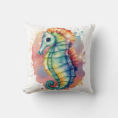 Seepferd Aquarellfarben Kissen (Vorderseite)