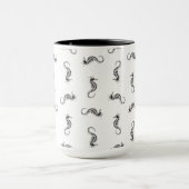 Seepferd Art Muster CUSTOM HINTERGRUNDFARBE Tasse (Zentrum)