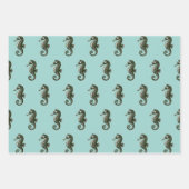 Seepferd auf blau geschenkpapier set (Vorderseite)