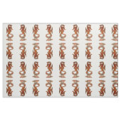 Seepferd aus geschnitztem Holz auf weiß Stoff (Fat Quarter (45,7 x 55,9 cm))