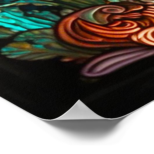 Seepferd aus Hartglas Poster (Ecke)