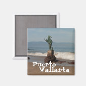 Seepferd aus Wasser; Mexiko Souvenir Magnet (Vorderseite/Rückseite)