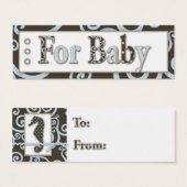 Seepferd Baby Boy Geschenkmarke (Vorne & Hinten)