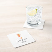 Seepferd Baby Dusche Napkin Rechteckiger Pappuntersetzer (Vor Ort)