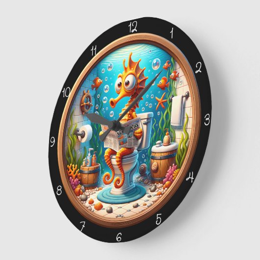 Seepferd Badezimmer Reader Uhr (Winkel)