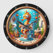 Seepferd Badezimmer Reader Uhr (Vorderseite)