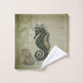 Seepferd Badhandtuch Set (Waschlappen)