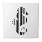 SEEPFERD-BAR-CODE Fisch-Barcode-Muster-Entwurf Fliese (Vorderseite)