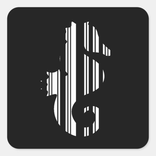 SEEPFERD BAR CODE Fish Strichcode Muster Design Quadratischer Aufkleber (Vorderseite)