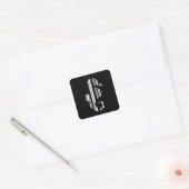 SEEPFERD BAR CODE Fish Strichcode Muster Design Quadratischer Aufkleber (Umschlag)