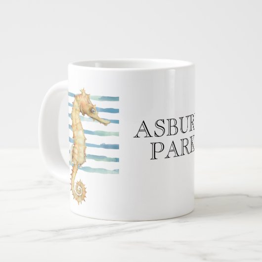 Seepferd Beach Coastal Jumbo-Tasse (Vorderseite Links)