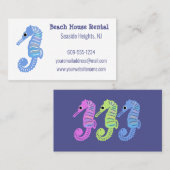 Seepferd Beach House Vermietung Visitenkarte (Vorne/Hinten)