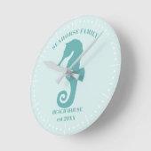 Seepferd Beach House Year Est Wall Clock Runde Wanduhr (Winkel)