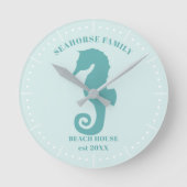 Seepferd Beach House Year Est Wall Clock Runde Wanduhr (Vorderseite)