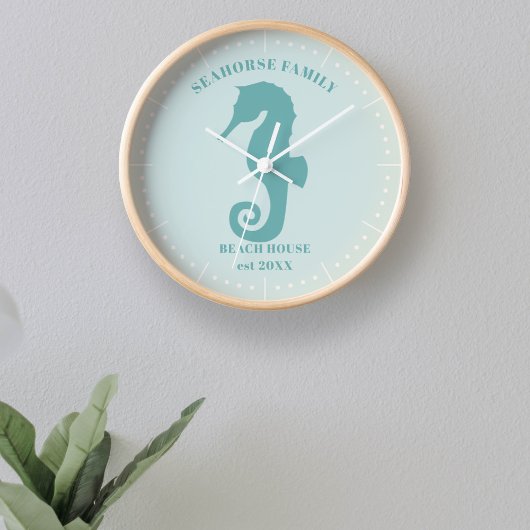Seepferd Beach House Year Est Wall Clock Uhr