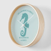Seepferd Beach House Year Est Wall Clock Uhr (Winkel)