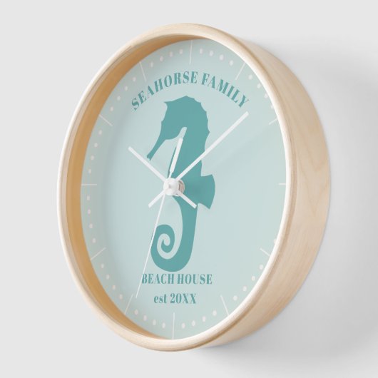 Seepferd Beach House Year Est Wall Clock Uhr (Winkel)