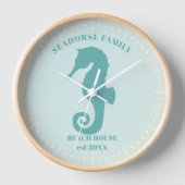 Seepferd Beach House Year Est Wall Clock Uhr (Vorderseite)