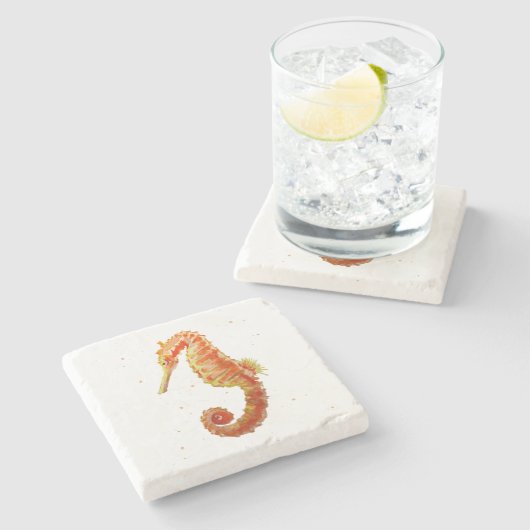 Seepferd Beach Marble Stone Untersetzer (Seitenansicht)