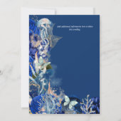 Seepferd Beach Schmetterling Blaue Orangenhochzeit Einladung (Rückseite)