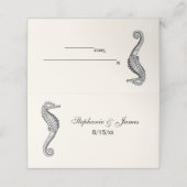 Seepferd Beach Thema Escort Card Platzkarte Elfenb (Außenseite Aufgefaltet)