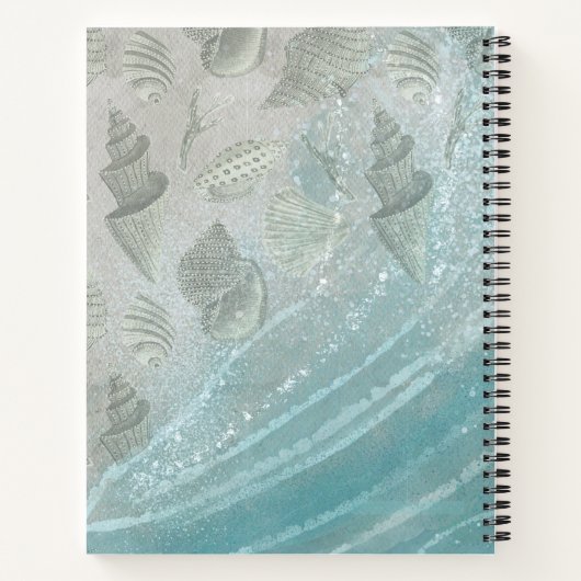 Seepferd Beach Theme Spiral Notebook Notizblock (Rückseite)