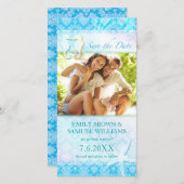 Seepferd Beach Wedding Foto Save the Date Card (Vorne/Hinten)