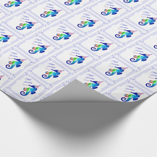 Seepferd Birthday Geschenkpapier (Ecke)
