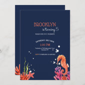 Seepferd Birthday Party Einladung (Vorne/Hinten)