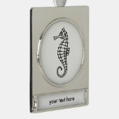 Seepferd Black Banner-Ornament Silber (Rechts)