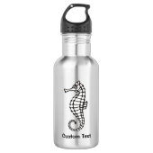 Seepferd Black Edelstahlflasche (Vorderseite)