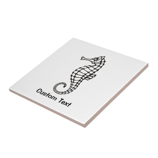 Seepferd Black Fliese (Seite)