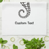 Seepferd Black Geschirrtuch (Gefaltet)