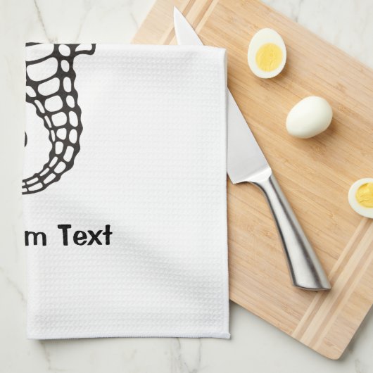 Seepferd Black Geschirrtuch (Viertel Falte)