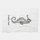 Seepferd Black Geschirrtuch (Horizontal)