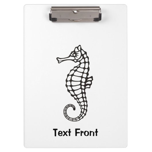 Seepferd Black Klemmbrett (Vorderseite)