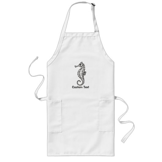 Seepferd Black Lange Schürze (Vorne)