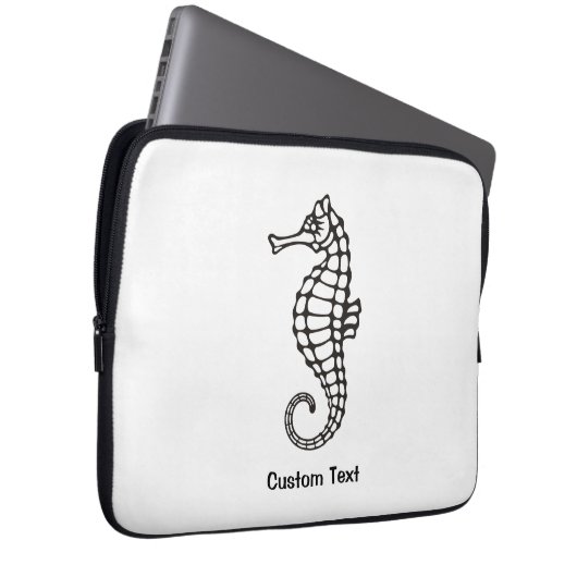 Seepferd Black Laptopschutzhülle (Vorne Rechts)