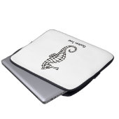 Seepferd Black Laptopschutzhülle (Vorne Knopf)
