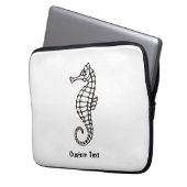 Seepferd Black Laptopschutzhülle (Vorderseite Links)